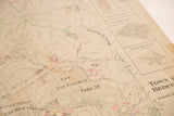 Vintage Hopkins map of Town of Bedford, showing aged paper, soft tones, and a distinct center fold.
