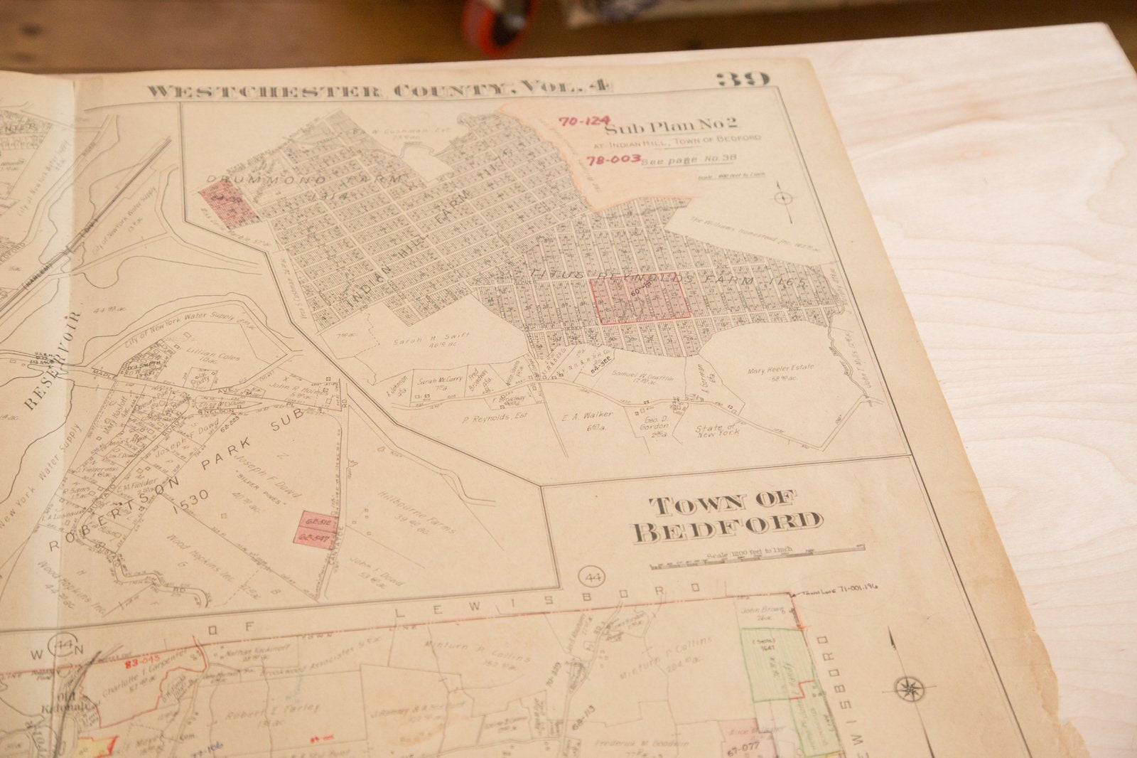 Vintage Hopkins Map of Bedford Katonah Indian Hill