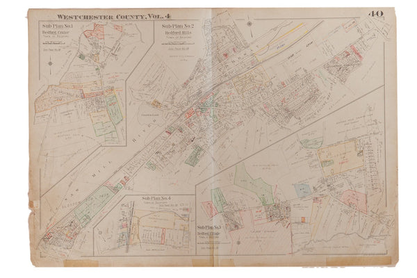 Vintage Hopkins Map of Bedford Hills Bedford Village