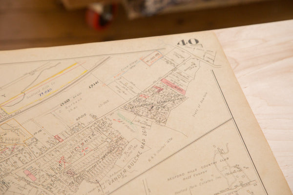 Vintage Hopkins Map of Bedford Hills Bedford Village