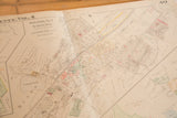 Aged Hopkins map section, Bedford Heights properties with faint green and red details.