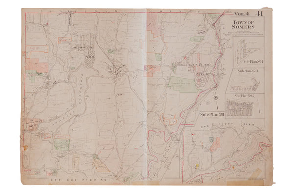 Vintage Hopkins Map of Town of Somers