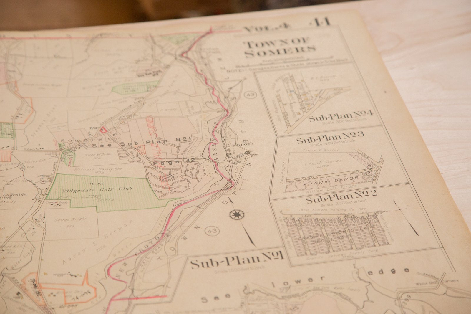 Vintage Hopkins Map of Town of Somers