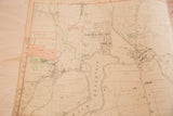 Aged paper of the vintage Hopkins map, detailing Lincolndale, the reservoir, and roads.