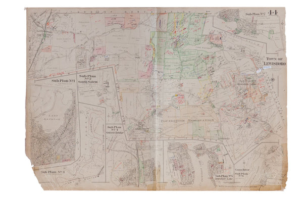 Vintage Hopkins Map of Lewisboro Pound Ridge Goldens Bridge Lake Katonah