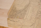 Sub Plan No 3 and Town of Bedford on vintage 1930s map with creased, worn paper.