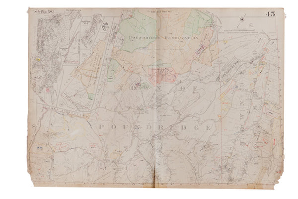 Vintage Hopkins Map of Town of Pound Ridge Lewisboro
