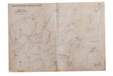 Vintage Hopkins map of North Castle, New York, aged paper with red and yellow details, 34x24.