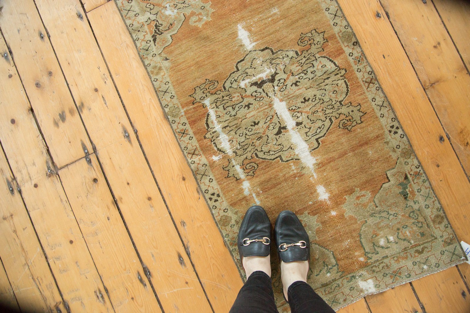 Vintage Distressed Oushak Rug