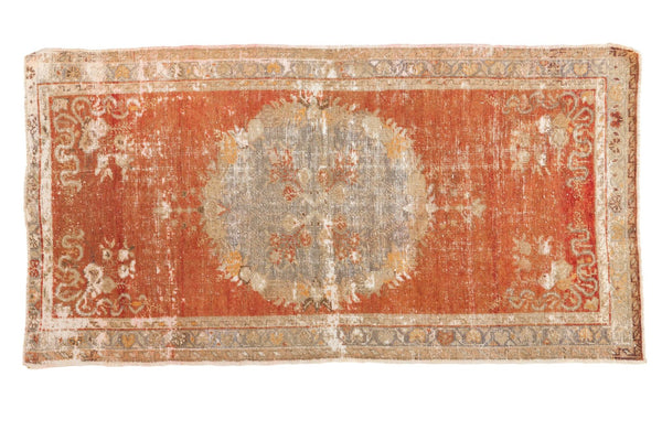 Vintage Distressed Oushak Rug Runner