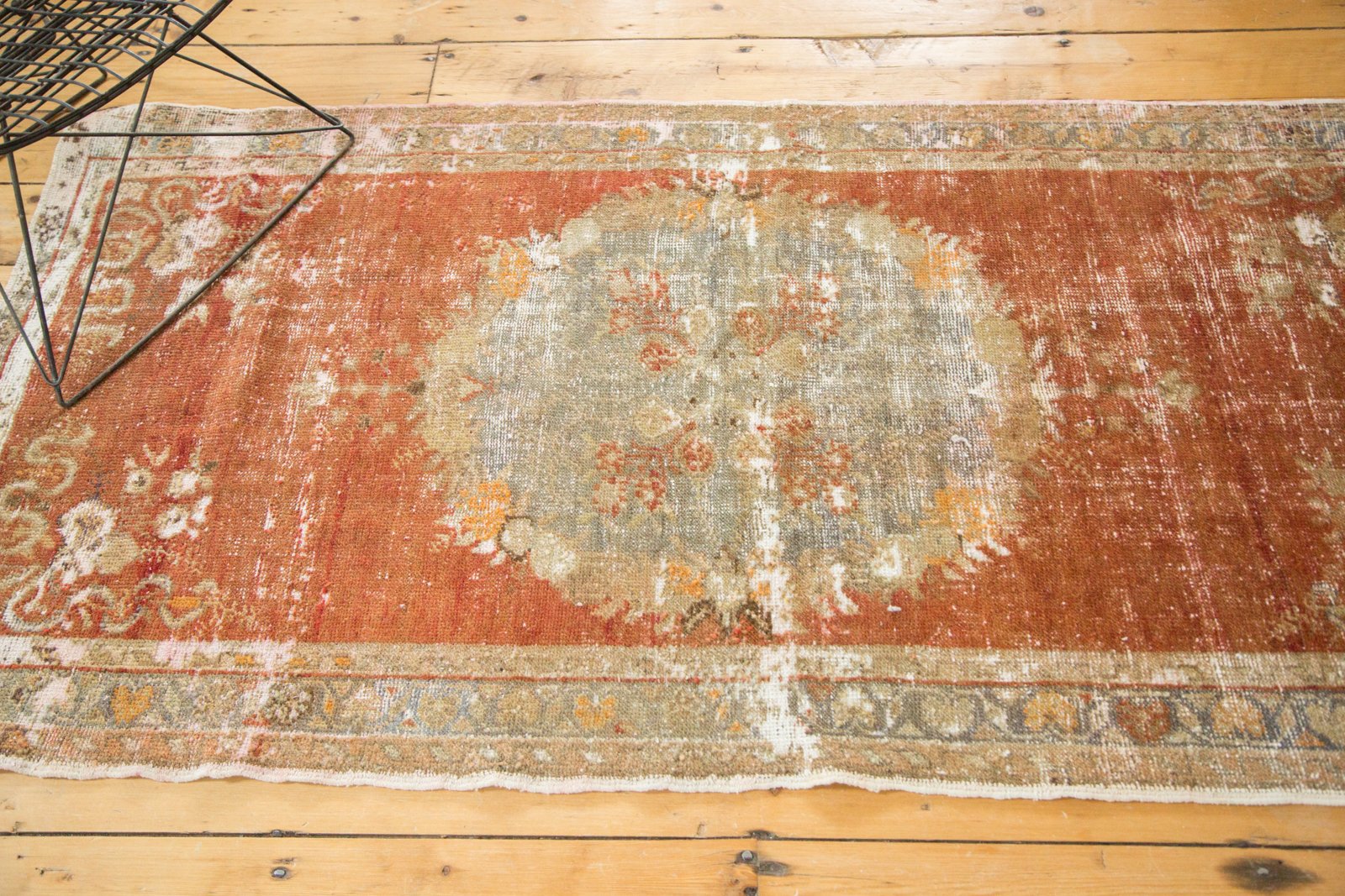Vintage Distressed Oushak Rug Runner