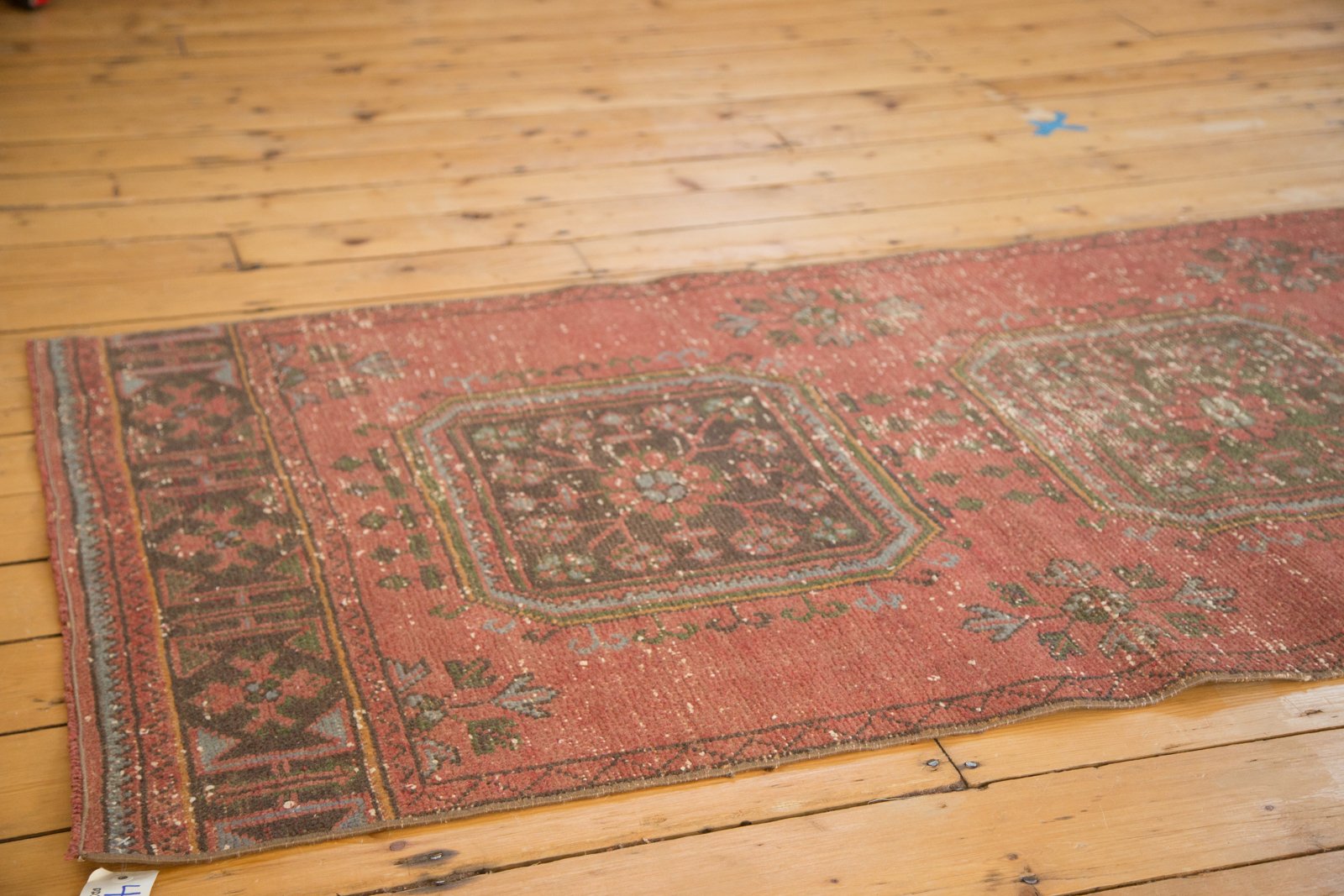 Vintage Distressed Oushak Rug Runner