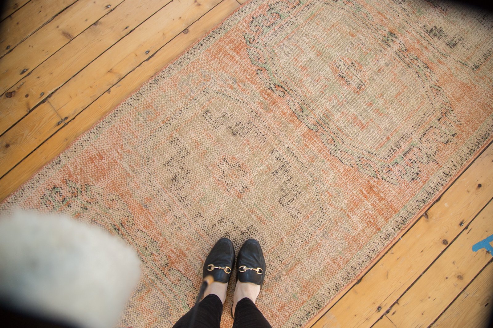Vintage Distressed Oushak Rug Runner