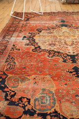 Intricate vinery and cloud band motifs with abrash on antique Farahan Sarouk.