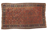 Vintage Persian Kamseh carpet, allover Herati design in madder red, chestnut, and navy blue borders.