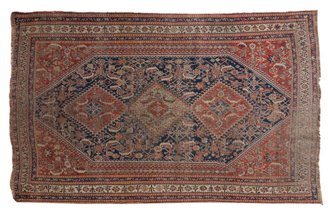 4x7 Antique Fine Qashqai Rug // ONH Item 4762