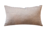 Reclaimed blue and cream rectangular pillow with fine dotted texture, 16x20 inches.