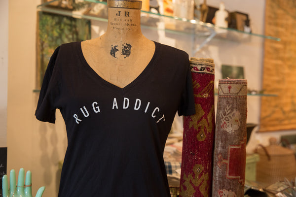 Women's Black Block Letter V-Neck T-Shirt // ONH Item 4794 // Image 4