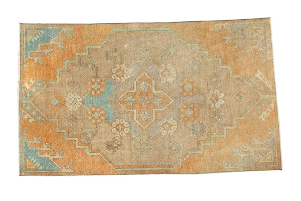 Vintage Distressed Oushak Rug Fragment