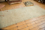 Vintage Oushak runner's intact original side cord selvage and even pile.
