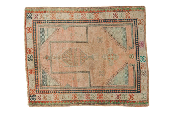 Vintage Oushak Prayer Square Rug