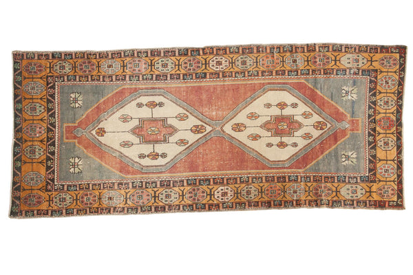 4x9 Vintage Distressed Oushak Rug Runner // ONH Item 4825