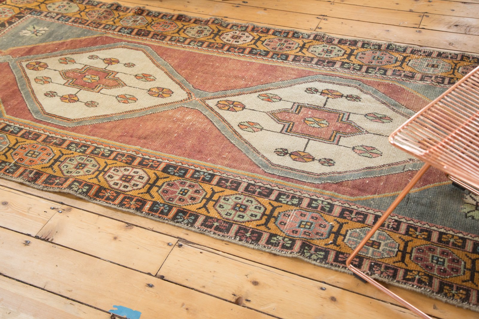 4x9 Vintage Distressed Oushak Rug Runner // ONH Item 4825 Image 1