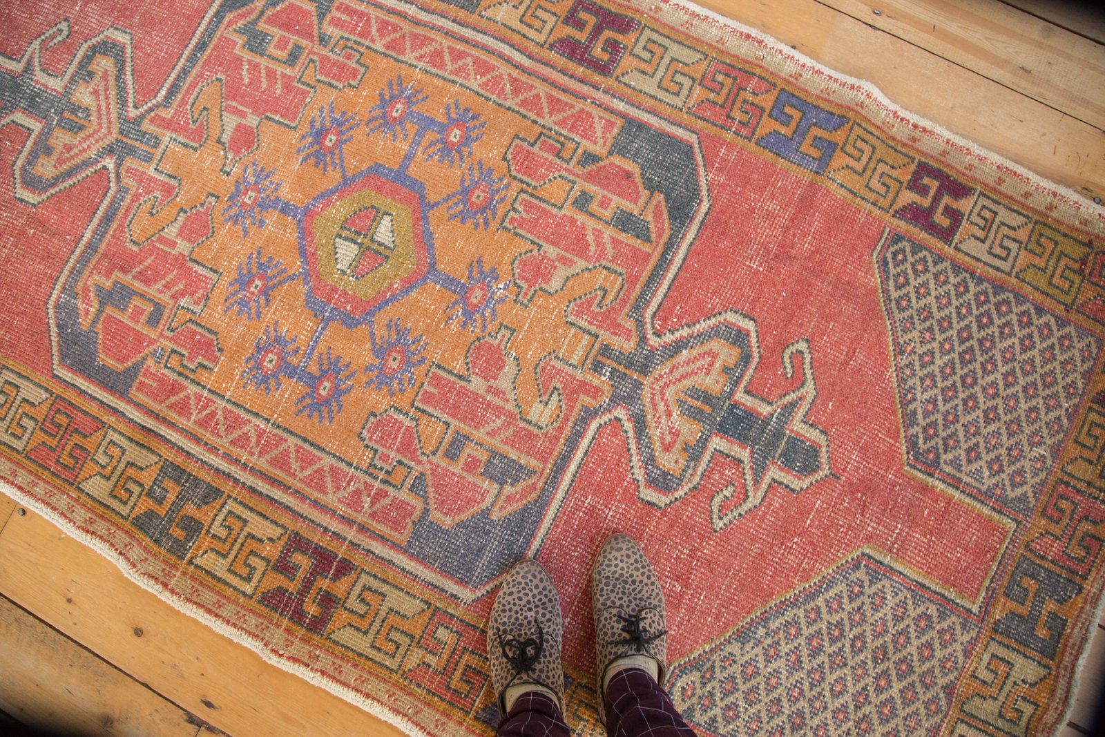 Vintage Distressed Oushak Rug Runner