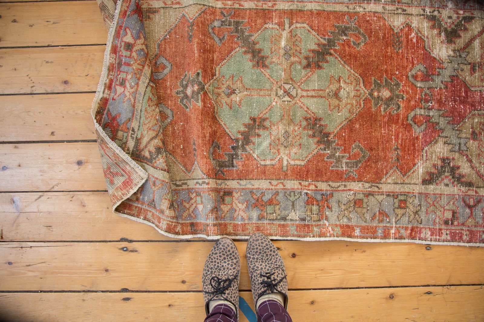 Vintage Distressed Oushak Rug Runner
