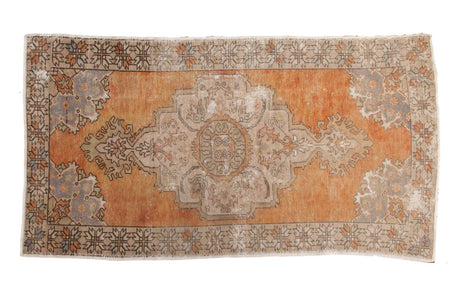 Vintage Distressed Oushak Carpet