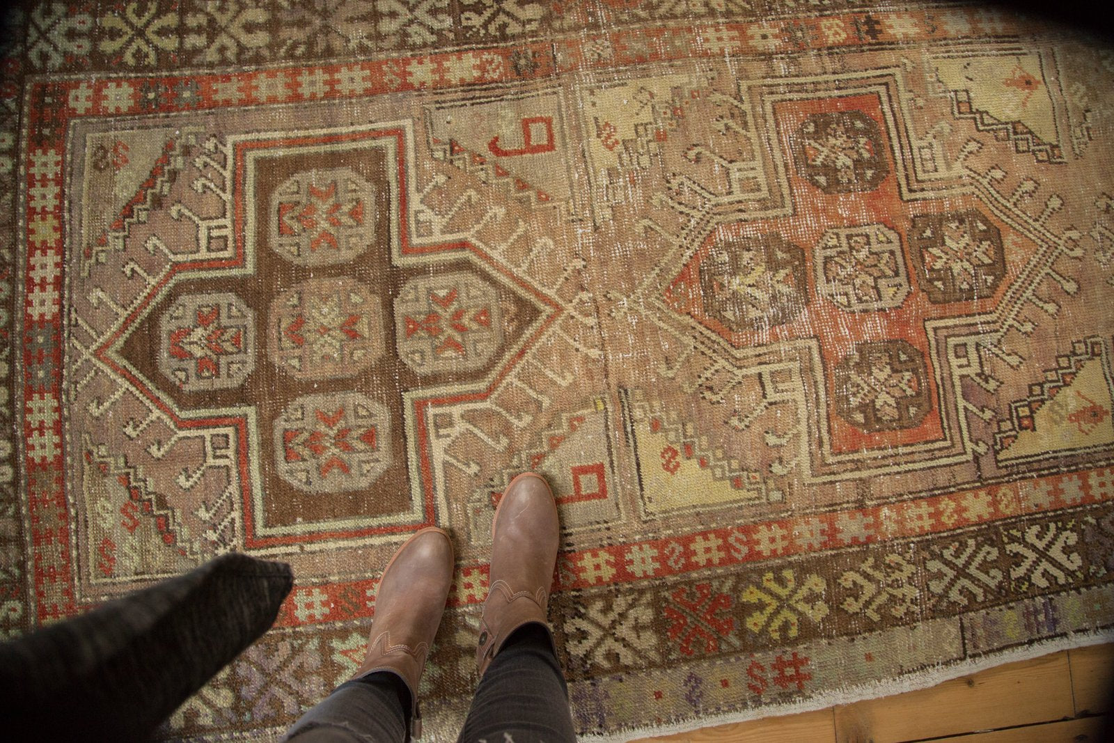 4.5x10.5 Vintage Distressed Anatolian Rug Runner // ONH Item 4841 Image 1