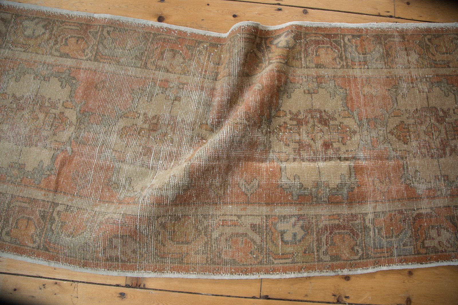 Vintage Distressed Oushak Rug Runner