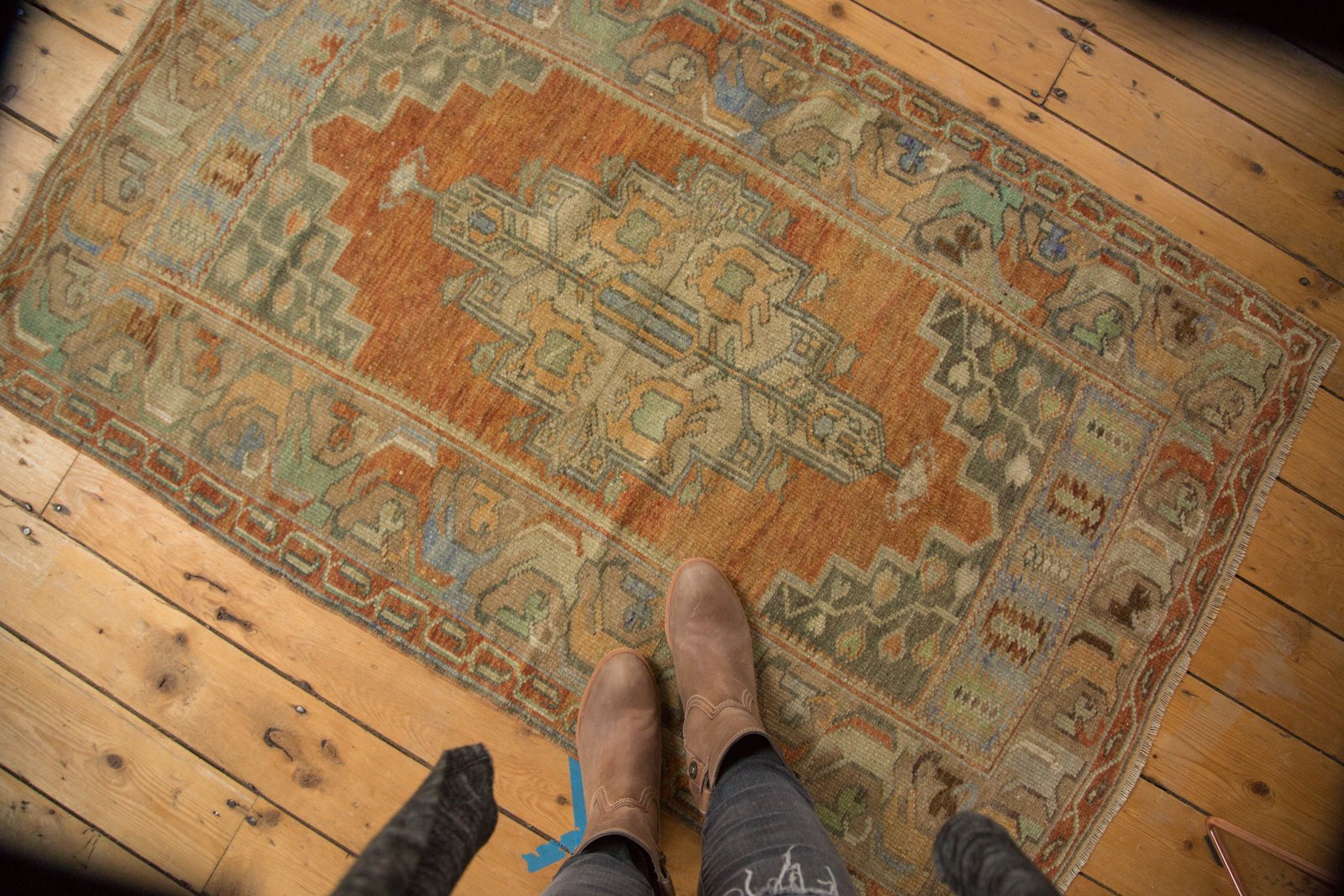 Vintage Distressed Oushak Rug