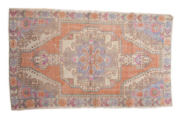 4'4" x 7' Vintage Distressed Oushak Rug / Item 4855 image 1
