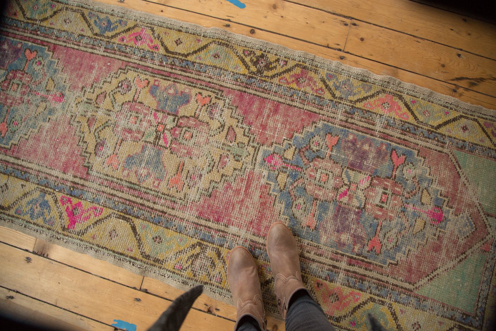 3x9 Vintage Distressed Oushak Rug Runner // ONH Item 4860 Image 1