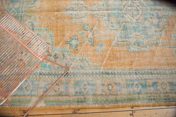 Vintage Distressed Oushak Carpet
