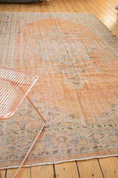 Vintage Distressed Oushak Carpet