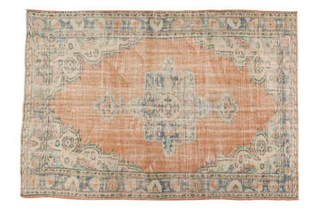Vintage Distressed Oushak Carpet