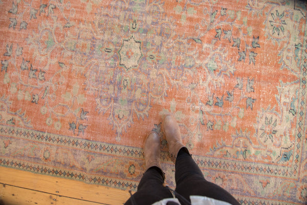  Vintage Distressed Oushak Carpet / Item 4888 image 2