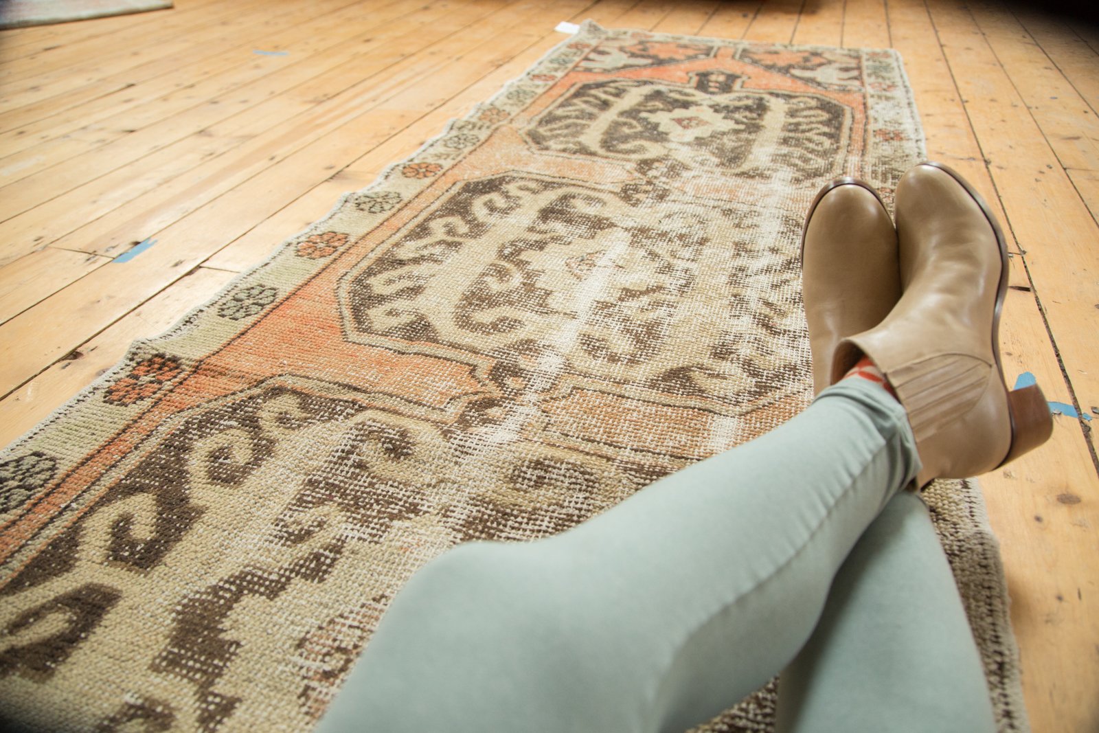 3x10 Vintage Distressed Oushak Rug Runner // ONH Item 4893 Image 1