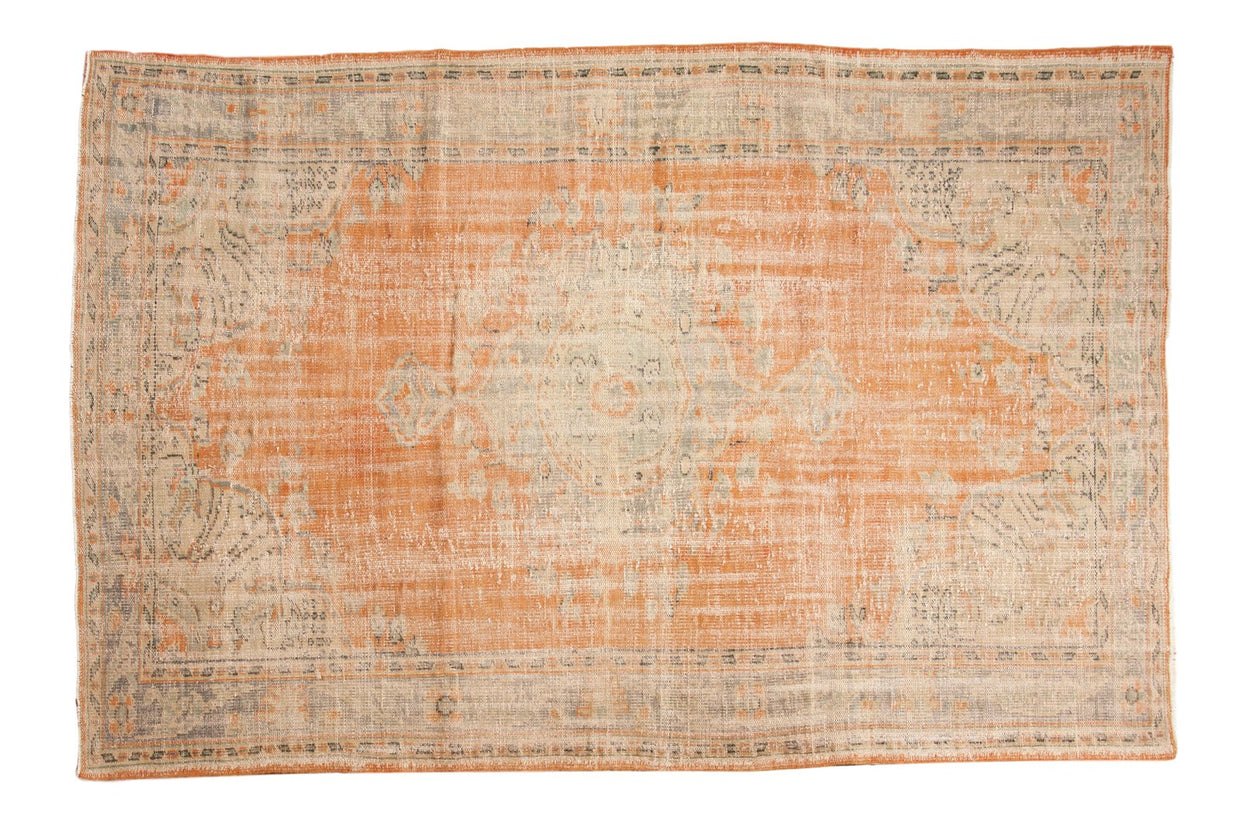 6x9.5 Vintage Distressed Oushak Carpet // ONH Item 4901