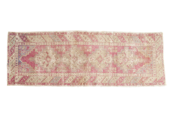 3.5x9.5 Vintage Distressed Oushak Rug Runner // ONH Item 4906