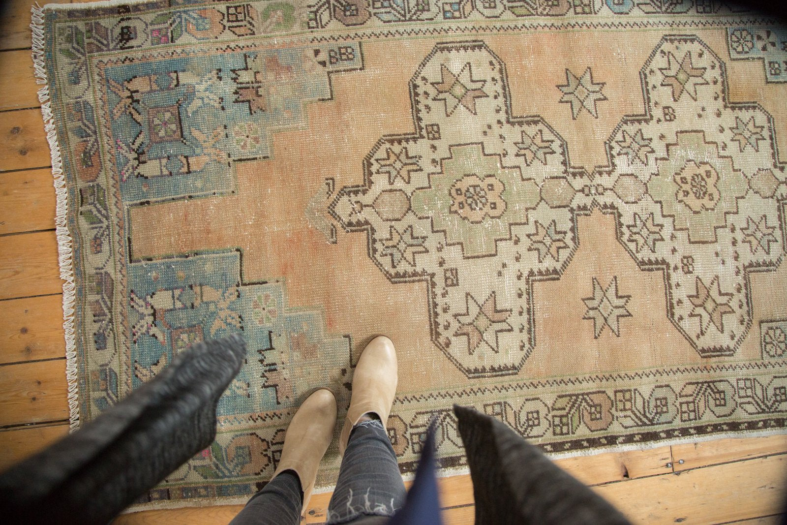 Vintage Distressed Oushak Rug