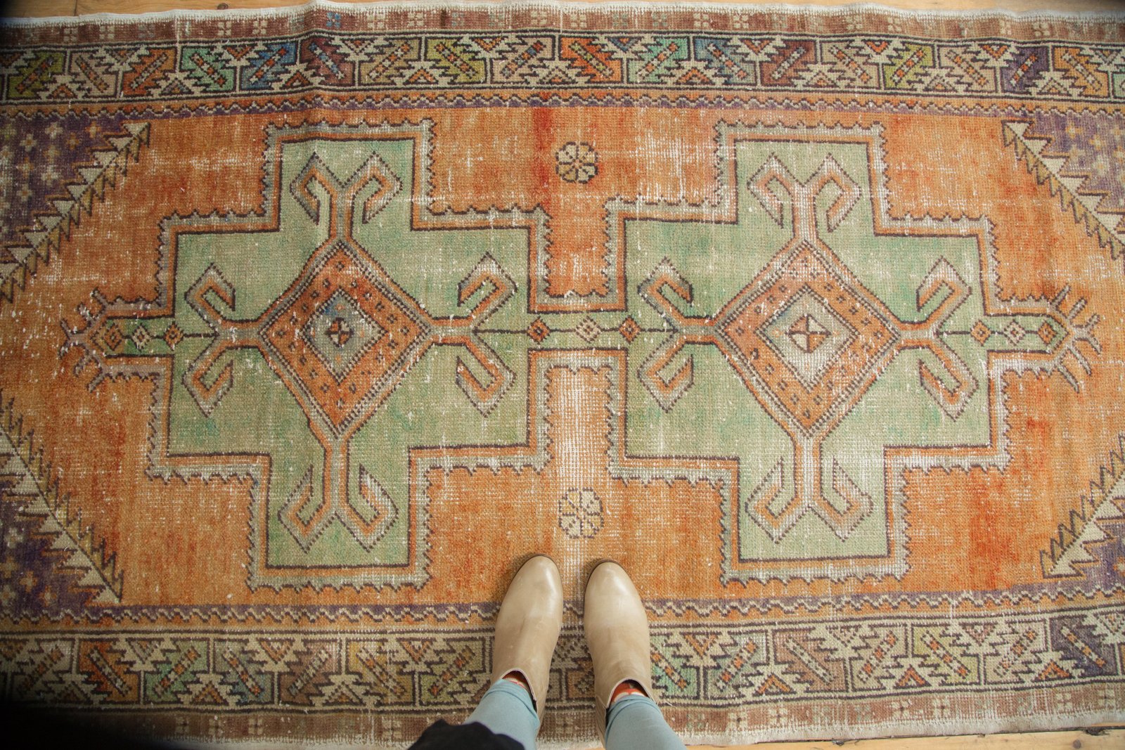 4x8.5 Vintage Distressed Oushak Rug // ONH Item 4917 Image 1