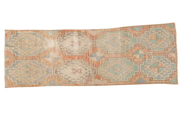 2'8" x 7'6" Vintage Distressed Oushak Fragment Rug Runner / Item 4926 image 1