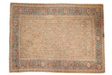 Antique Persian Mahal carpet, allover Herati motif, antique ivory field, sky blue and cherry red border.