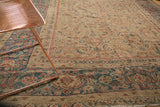 Antique Mahal carpet with allover herati motif field and unusual gem tone main border.