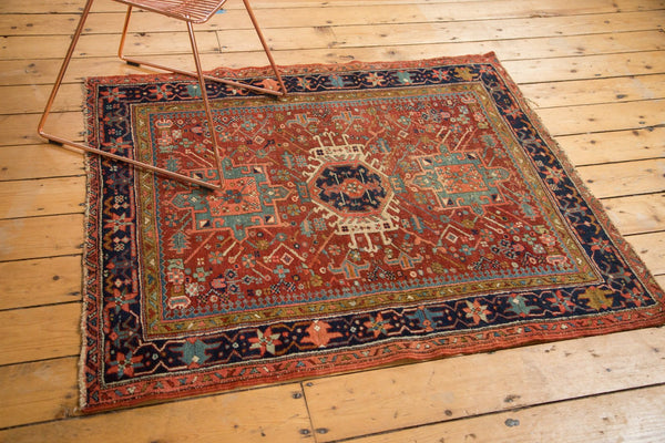 4x4.5 Antique Fine Karaja Square Rug // ONH Item 4932 Image 6