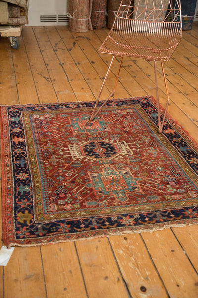 4x4.5 Antique Fine Karaja Square Rug // ONH Item 4932 Image 8