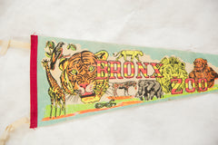 Vintage 1970s Bronx Zoo Felt Flag Pennant // ONH Item 4939 Image 1